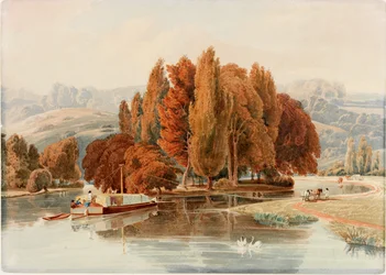 Eine Insel auf der Themse in der Nähe von Park Place, Oxfordshire