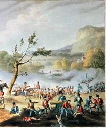 Schlacht von Maida, 4. Juli 1806, graviert von Thomas Sutherland (Detail)