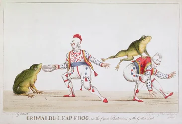 Grimaldis Froschsprung in der komischen Pantomime des Goldenen Fisches, 1812