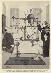 Ein interessantes und elegantes Gerät, entworfen, um die Schwierigkeiten des Erbsenessen zu überwinden