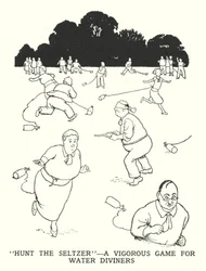 "Hunt the Seltzer", ein kräftiges Spiel für Wasserfinder (Lithografie)