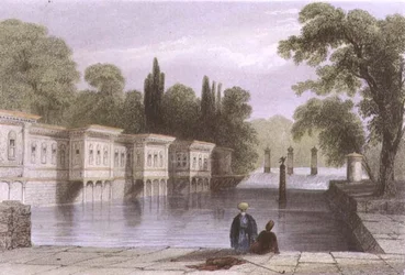 Der Palast der Süßen Wasser, Istanbul, graviert von W. Mossman, ca. 1850
