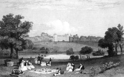 Hallingbury Place, Essex, graviert von Henry Wallis, 1832