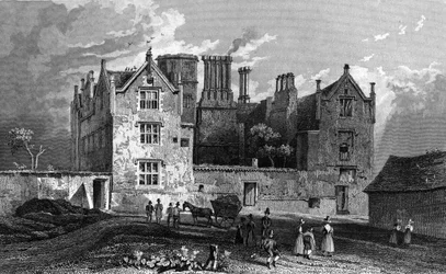 Südansicht von Eastbury House, in der Nähe von Barking, graviert von William Watkins, 1833