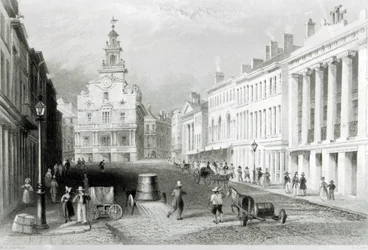 State Street, Boston, graviert von S. Lacey