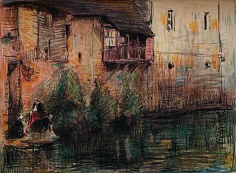 Kanalszene, Quimperlé, ca. 1907