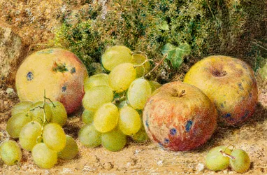 Äpfel und weiße Trauben, ca. 1860