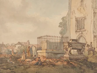 Bushey Kirchhof mit den Gräbern von Edridge, Hearne und H. Monro