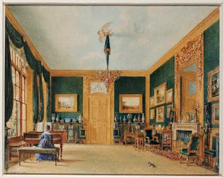 Das grüne Zeichenzimmer des Earl of Essex in Cassiobury
