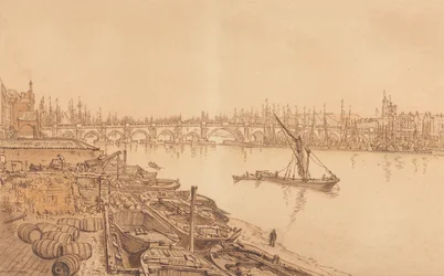 Ansicht der alten London Bridge