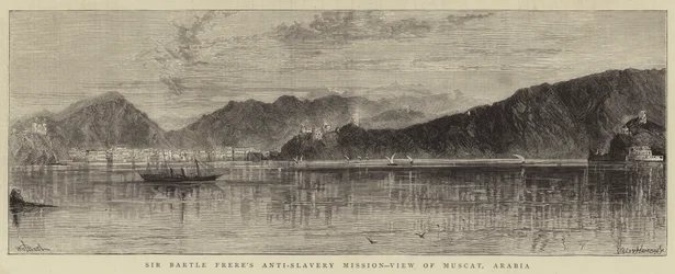 Sir Bartle Freres Anti-Sklaverei-Mission, Blick auf Maskat, Arabien