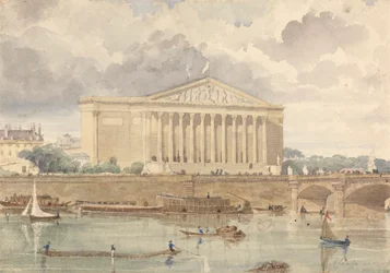 Chambre des Députés und Pont Louis XVI, 30. Juli 1828, 6 Uhr morgens