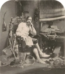 Don Quixote in seinem Arbeitszimmer, 1855, gedruckt 1857