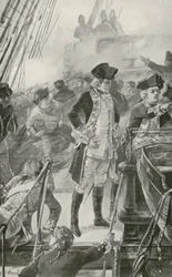 Admiral Rodney leitet die Schlacht an Bord der Formidable