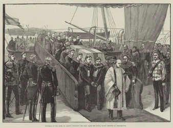 Begräbnis des Herzogs von Albany, Landung des Leichnams von der königlichen Yacht Osborne in Portsmouth