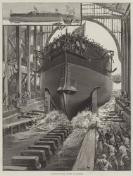 Stapellauf der HMS Rodney in Chatham