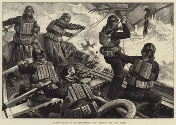 Rettungsbootdienst an der Küste von Lincolnshire, Handrakete werfen