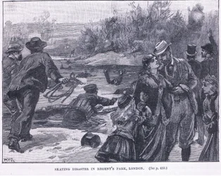 Schlittschuhunglück im Regents Park, London 1868