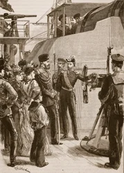 Die französische Flotte in Kronstadt: Besuch des Zaren, 1891, Illustration aus 