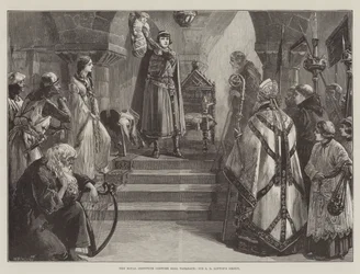 Kostümball-Tableaux des Royal Institute, Sir J D Lintons Gruppe