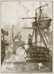 Der Russische Angriff auf Sinope, Illustration aus 