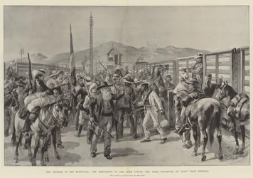 Die Unruhen im Transvaal, die Auflösung der Burenkräfte und ihre Abreise mit dem Zug aus Pretoria