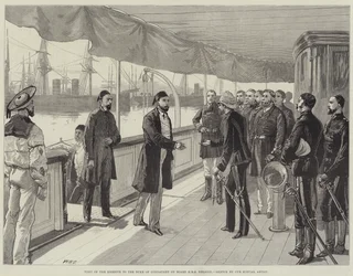 Besuch des Khediven beim Herzog von Connaught an Bord der HMS Helicon