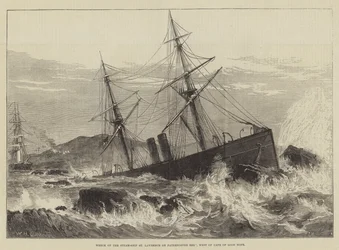 Wrack des Dampfschiffs St. Lawrence am Paternosterriff, westlich vom Kap der Guten Hoffnung