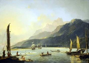 Ansicht der Maitavie-Bucht, auf der Insel Otaheite (Tahiti)
