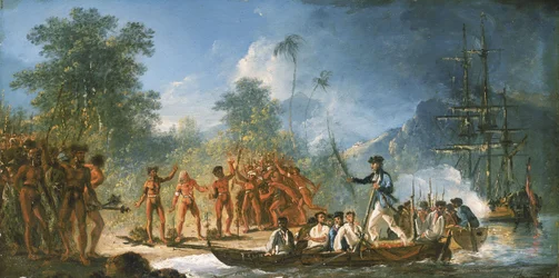 Die Landung in Tanna (Tana), eine der Neuen Hebriden