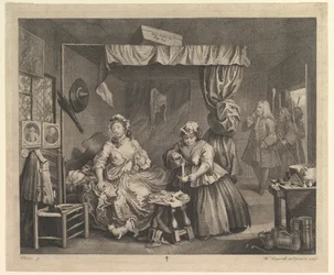Der Lebensweg einer Dirne, Tafel 3, April 1732