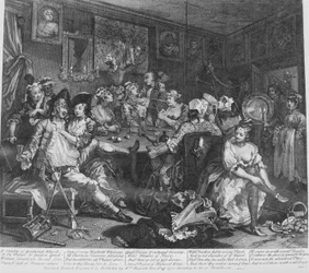 Der Lebensweg eines Wüstlings, Platte 3, Die Tavernen-Szene