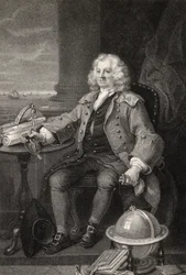 Captain Thomas Coram, gestochen von Benjamin Holl, aus 