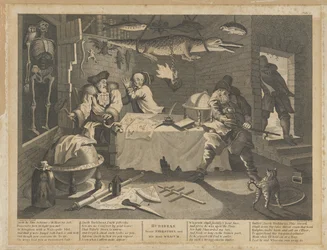 Hudibras schlägt Sidrophel und seinen Mann Whacum