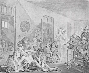 Szene in einem Irrenhaus, aus A Rake