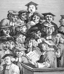 Gelehrte bei einer Vorlesung, 20. Januar 1736-37