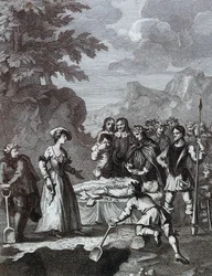 Das Begräbnis von Chyrstom & Marcella verteidigt sich selbst von William Hogarth