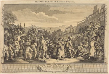 Der faule Lehrling wird in Tyburn hingerichtet