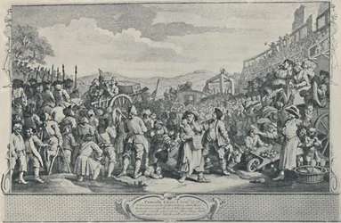 Der faule Lehrling wird in Tyburn hingerichtet aus der Serie Industrie und Faulheit, 1747, 1920