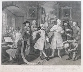 Der Wüstling, Platte II, aus A Rakes Progress, 1735