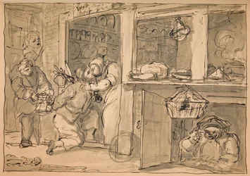 Unbenutzte Zeichnung für Industry and Idleness, 1747