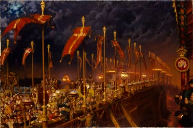 London Bridge in der Nacht der Hochzeit des Prinzen und der Prinzessin von Wales, 1863