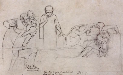 Studien für die Figuren des Doktors, der Trauernden und der Minerva, 1846