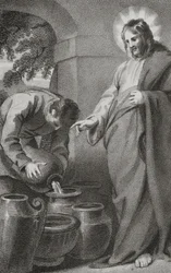 Christus verwandelt Wasser in Wein, aus 