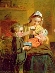 Das Baby füttern