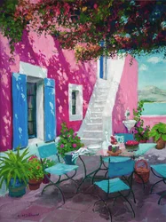 Heiße rosa Terrasse