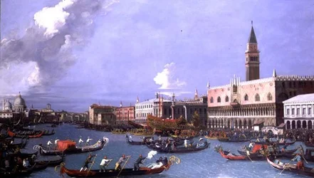 Der Bucintoro kehrt am Himmelfahrtstag zum Molo zurück, Venedig