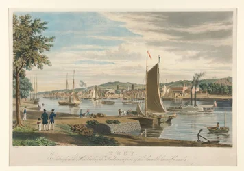 Troy. Aufgenommen vom Westufer des Hudson vor dem Arsenal der Vereinigten Staaten.