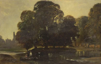 Eine Ansicht von Eton und dem Fellows Eyot