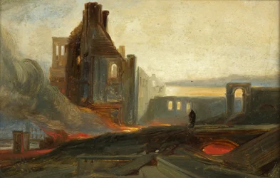 Bristol-Unruhen: Ruinen von Lagerhäusern in der Prince Street, ca. 1831